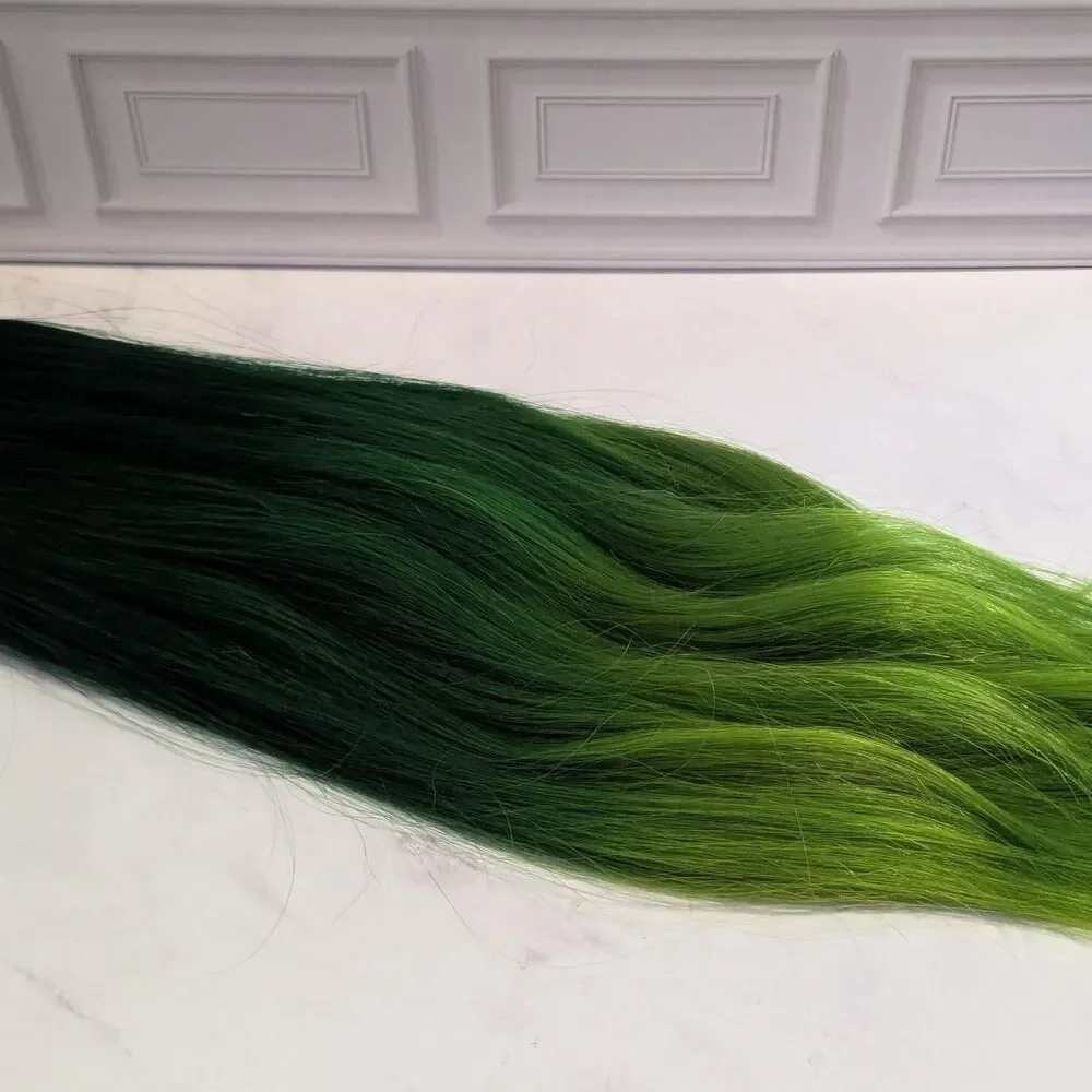 Bellami Silk Seam 18inch Human Hair Extension Black and Green Ombre